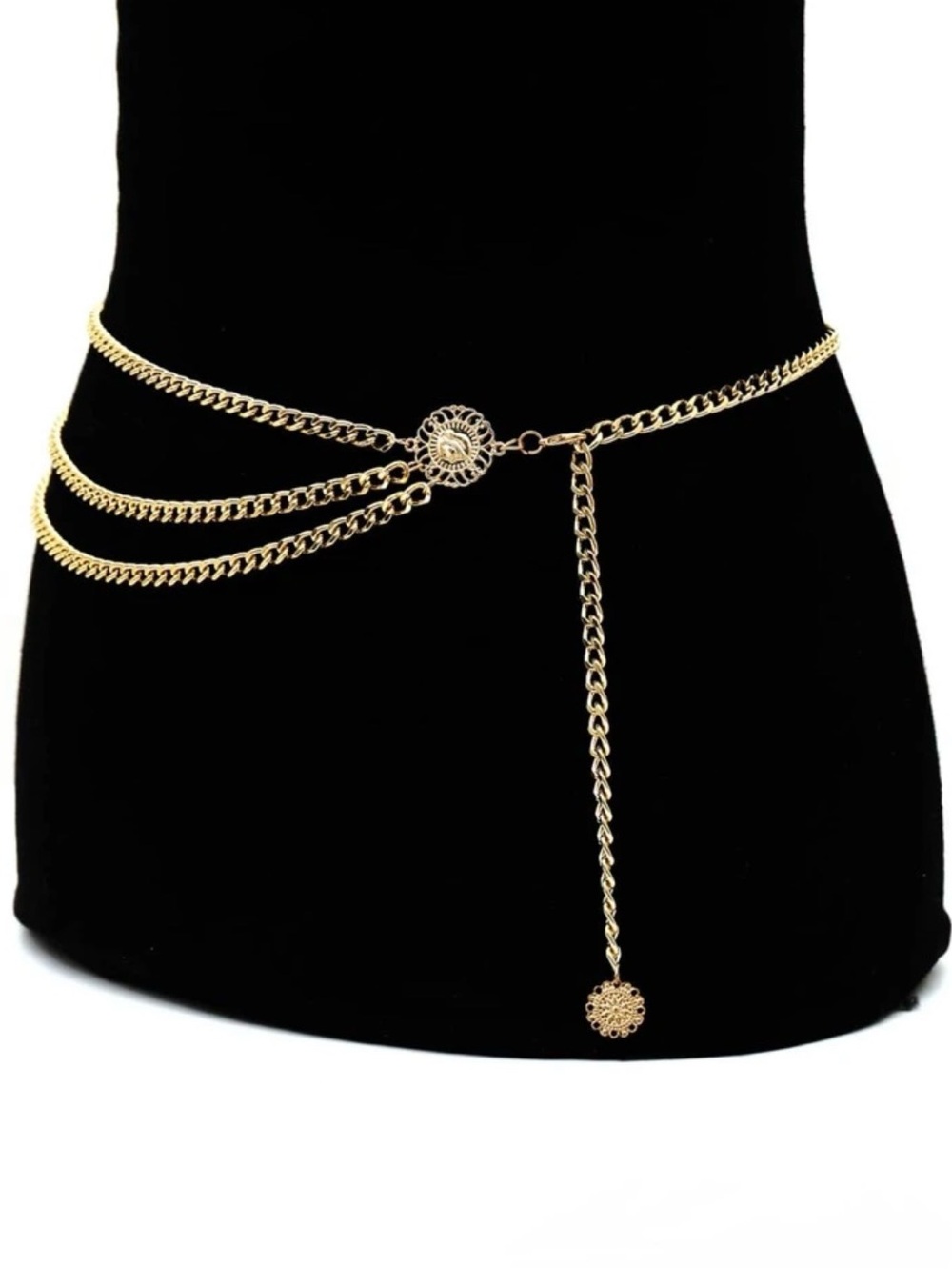Gold Chain Link Waist Belt - Picture 2 of 3